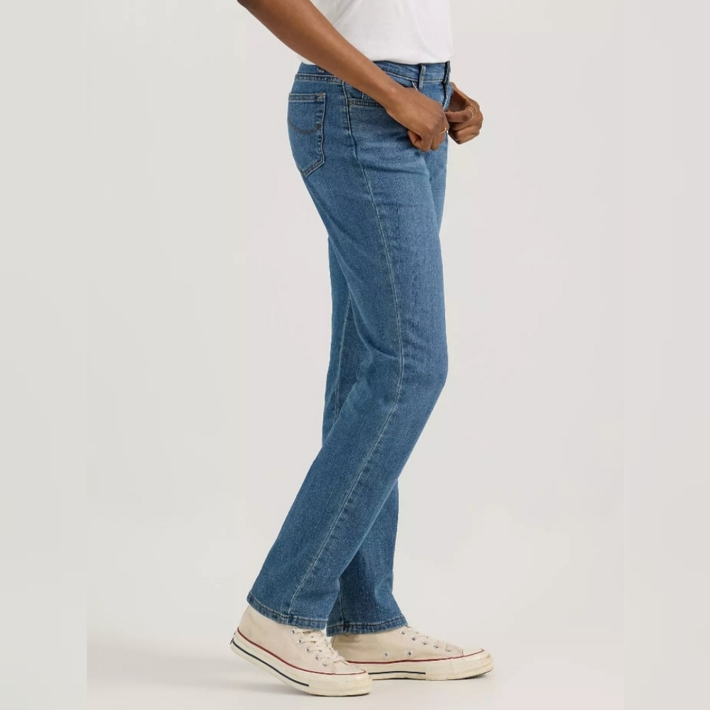 Lee Jeans Womens Size 12 Blue Denim Stretch Mid Rise Straight NWT